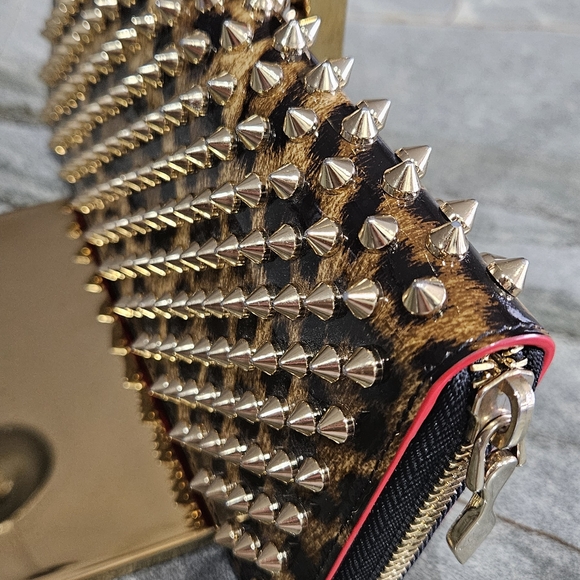 Christian Louboutin Black and Gold Studded Wallet -A Condition - Picture 5 of 17